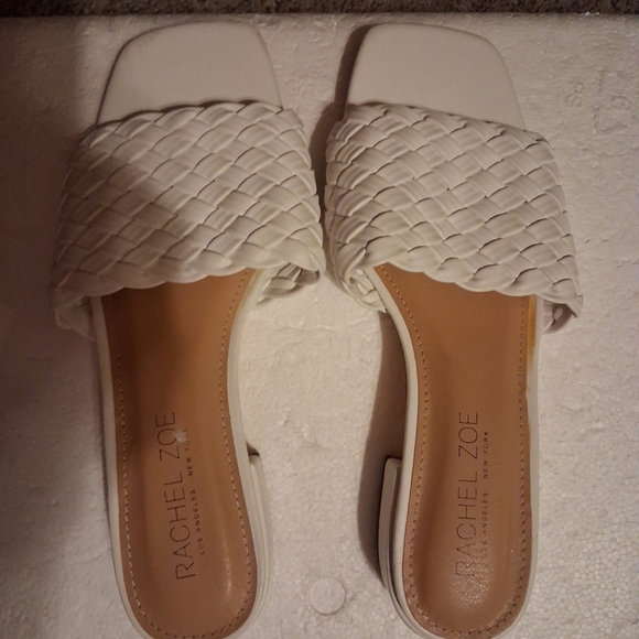 Womens Rachel Zoe Slip On Sandals White Sz 8 - Picture 1 of 6